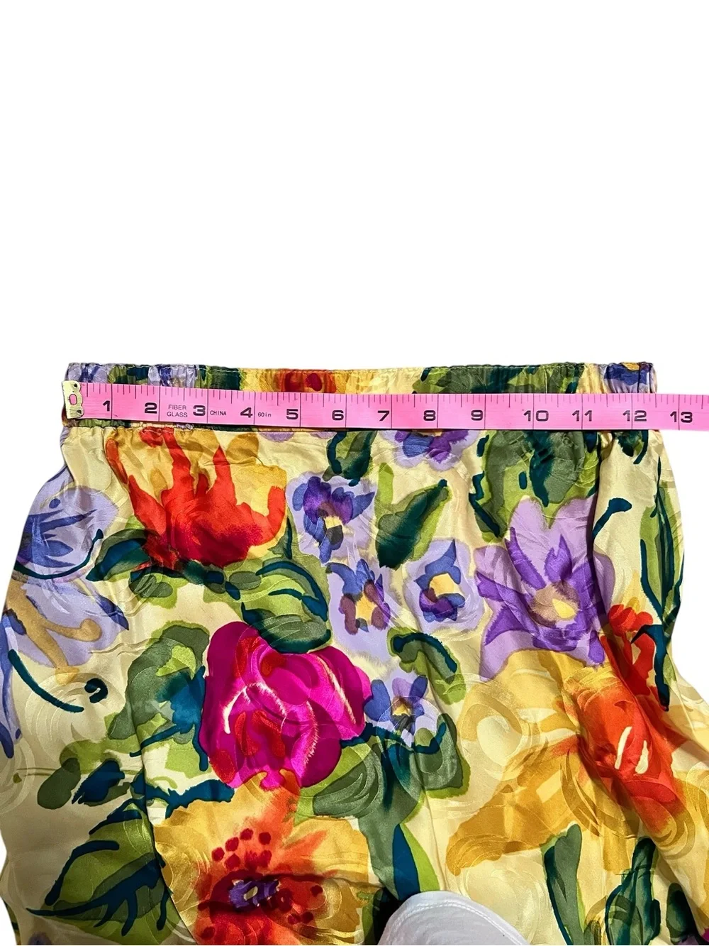 Vintage 100% Silk Floral Skirt Cottagecore Whimsigoth Dopamine